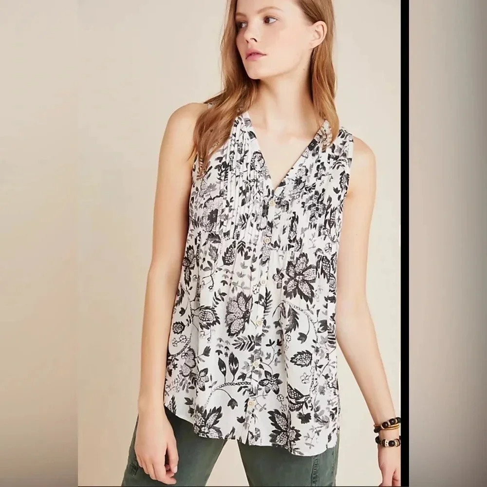 Anthropologie Maeve Bailee Pleated‎ Top XS